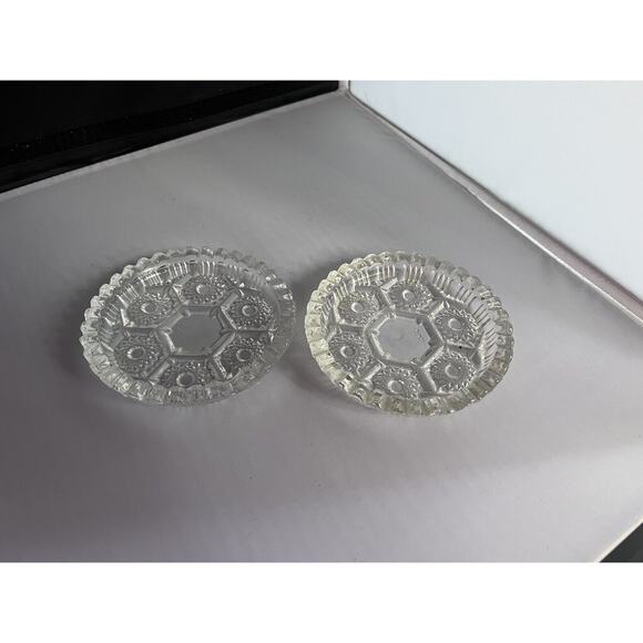 Vintage Italian Pressed Glass Ashtray -set Of Two - Picture 5 of 7